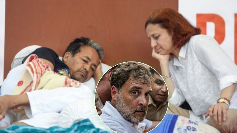 রাহুল গান্ধীর তীব্র সমালোচনায় ওয়াংচুকের স্ত্রী